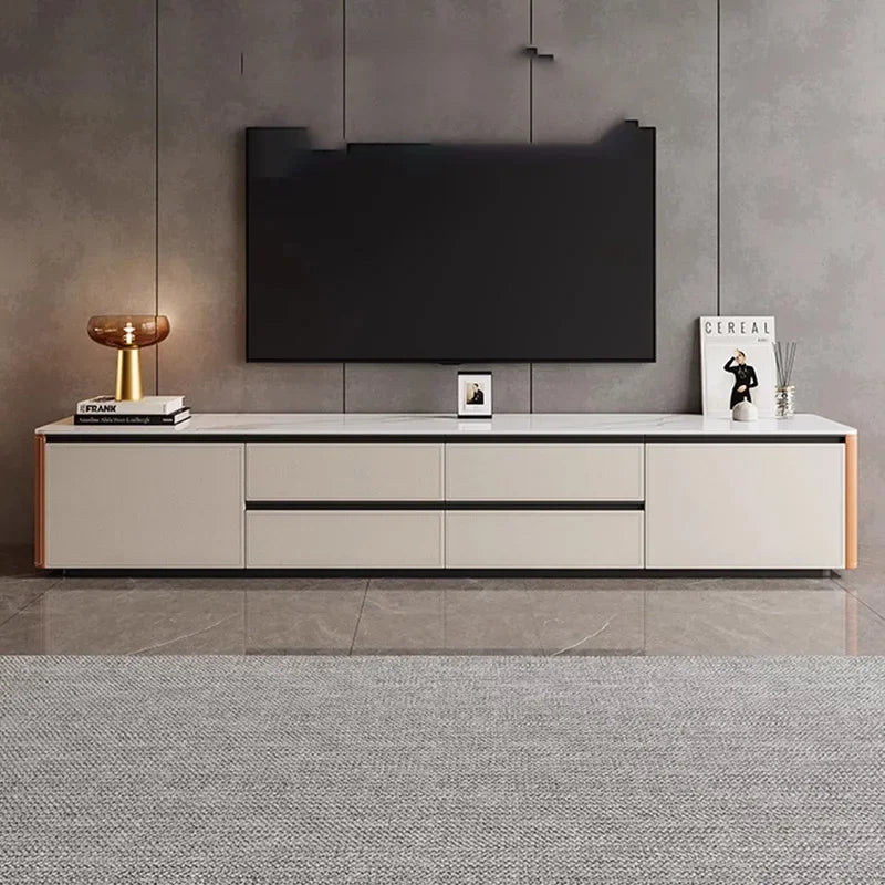 TV Cabinet Modern Wooden Shelves Mobile Console