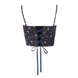 Print Lacing up Bow Camisole 