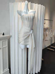 Strapless Corset Draped Wasit Mini Dress