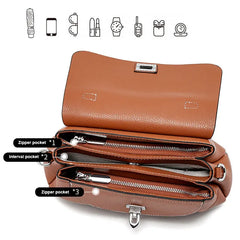 Brown leather wallet with multiple pockets and compartments on a white background