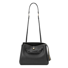 structured modern tote with gold hardware