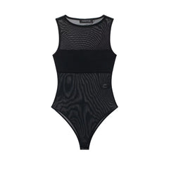 Black swimsuit with zebra pattern on a white background