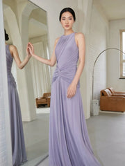Draped Neck Maxi Dress with ruched bodice