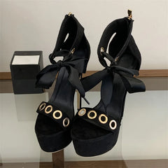 Platform Stiletto Lace Up Sandals