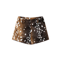 Deer Print Jacket and Shorts Two Piece Set