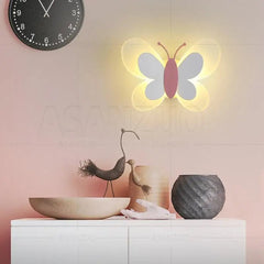 Pink Acrylic Butterfly LED Wall sconce Luminaires