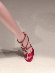 Crystal Embellished Silk Stiletto Heels