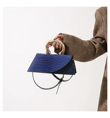 Alligator Textured Top Handle Bag