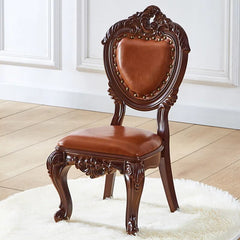 Wooden Vintage Style Soft Fabric Seats Dining Chairs