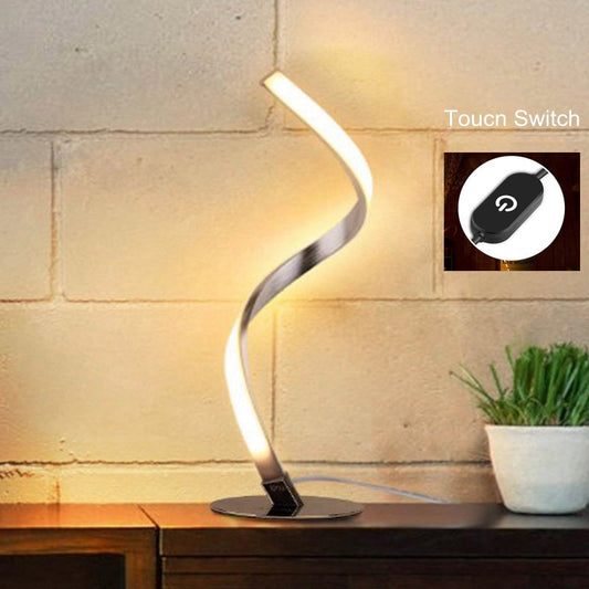 LED Spiral Curved Touch Dimming Desk Lamp