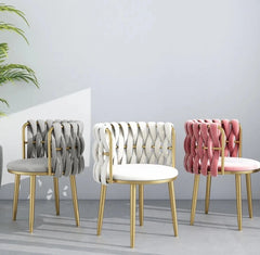 Woven Velvet Soft Dining Chairs