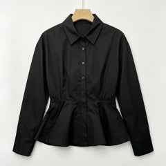 Peplum Button Down Shirt