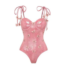 V-Neck Ruched Cut-Out Halter One-Piece Swimsuit and Maxi Skirt Set