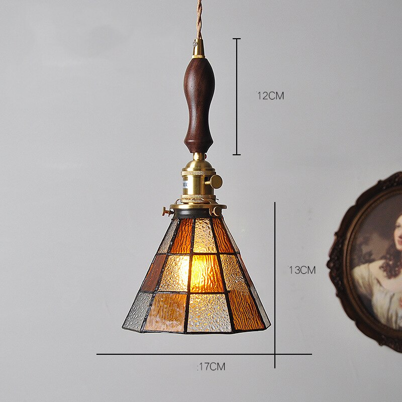Glass LED Pendant Lights Fixtures Copper Hanging Lamp