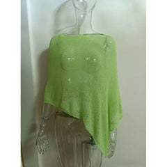 Asymmetrical Knit Shawl Top