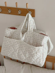 Quilted Floral Print Duffle Top