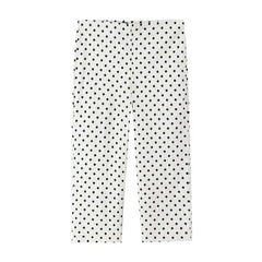 Polka Dot Button-Up Shirt and Cropped Pants Set