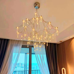 Stainless Steel Crystal Chandelier Firefly Ceiling Hanging Lamp 