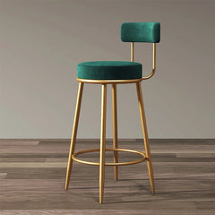 Gold Metal Counter Bar Stools Backrest High Chair Home Furniture