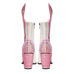 Lightning Crystal Embellished Pointed Toe Boots
