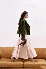 Belted Suede Cropped Blazer