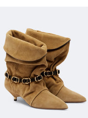 Pointed Toe Wrinkled Ankle Boots