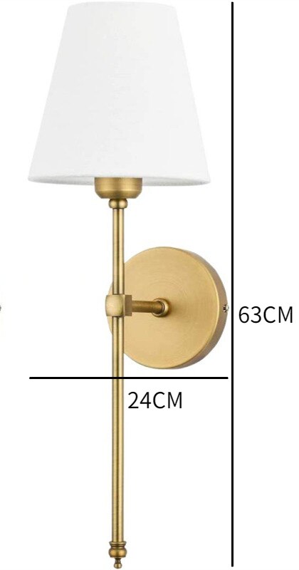 Metal Body Led Cloth Lampshade Wall Sconce