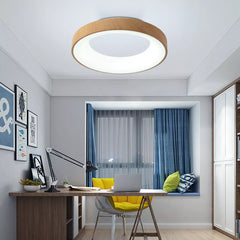 "Flush mount round ceiling light for bedrooms or hallways"

