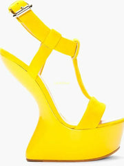 Platform Wedge Ankle Strap Heels