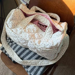 Quilted Floral Print Duffle Top