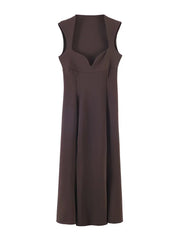 Brown sleeveless dress on a white background