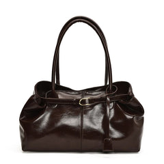 Glossy Faux Leather Top Handle Bag
