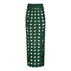 Embellished Trim Swimwear and Cutout Skirt