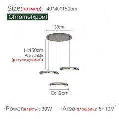 LED Chandelier Minimalist Round Long Plate Lamps