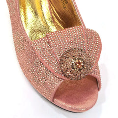 Peep Toe Heel & Matching Bag Set | Elegant Party Shoes with Clutch