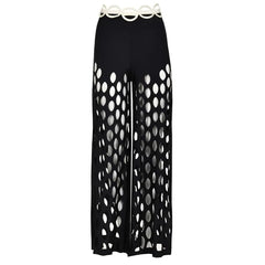 Embellished Trim Swimwear and Cutout Skirt
