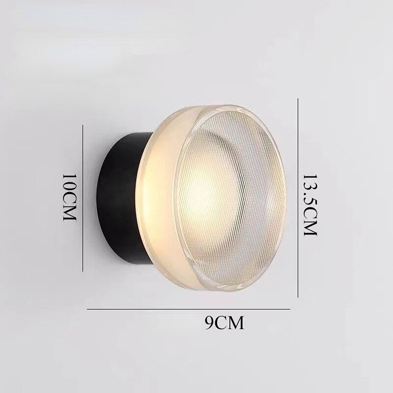 Led Round Glass Wall Sconce Lamp Home Decoration Indoor Lighting