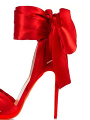Satin Bow Stiletto Heels