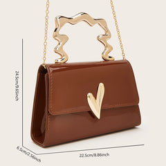 Patent Heart Top Handle Bag