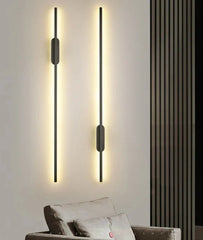 Led Long Wall Lamp Nordic Minimalist Bedside Indoor Wall Light Golden Atelier