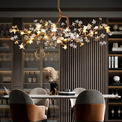 Copper Flower Led Light Dining Kitchen Branch Chandeliers