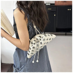 Metal Eyelet Drawstring Underarm Bag