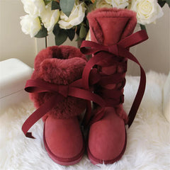 Fur Wool High Snow Boots For Winter