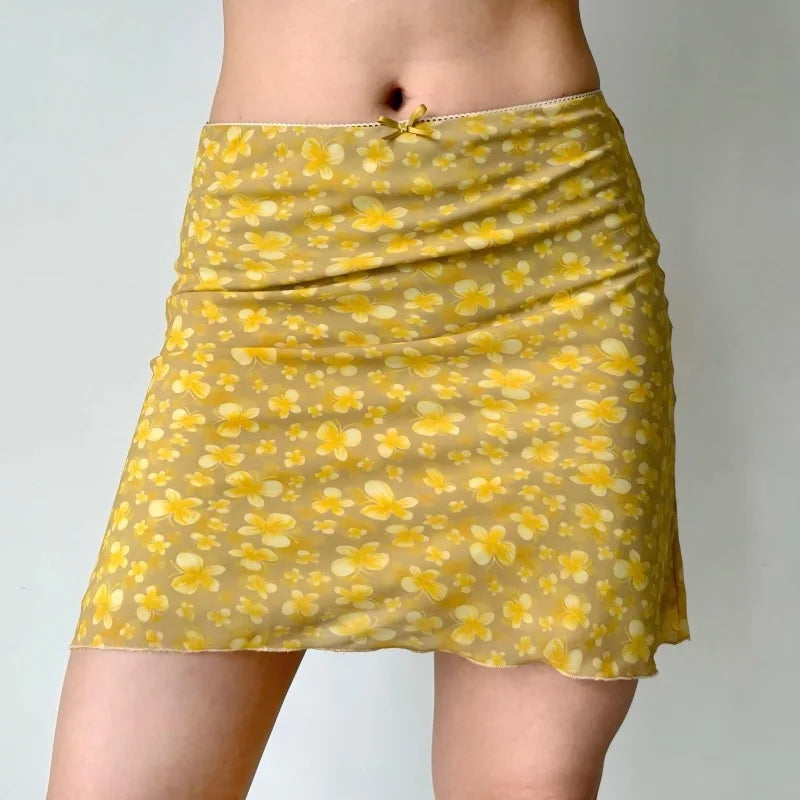 Floral A-Line Mini Skirt