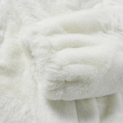 Fur Coat Cross Letters Fleece Jacket Zip Up Fashion Outerwear