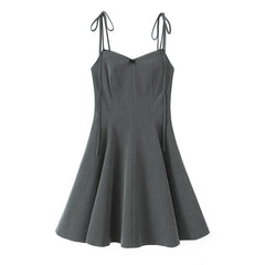 Gray dress with thin straps on a white background