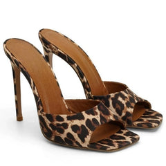 Peep Toe Stiletto Heel Mules