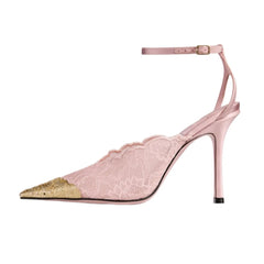 Lace Pointed Toe Stiletto Heels