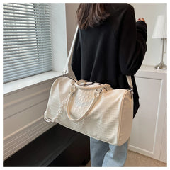 Crocodile Embossed Travel Duffle Bag