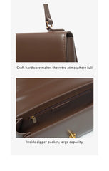 Structured Leather Shoulder Bag with Metal Clasp